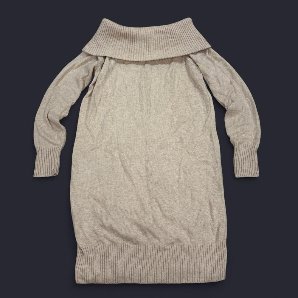 Banana Republic off the shoulder sweater dress oatmeal tan